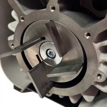 carbon vanes protruding from a pump rotor