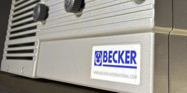 becker international logo on a pump
