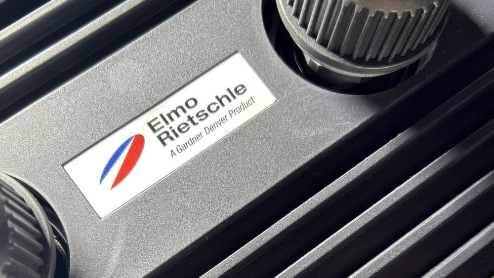 elmo-x elmo rietschle logo on a vacuum pump
