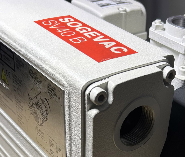 sogevac logo on an sv40b vacuum pump