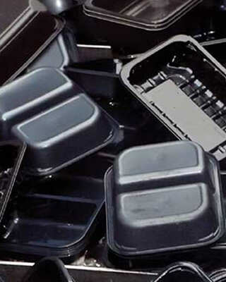 plastic tray shapes signifying plastic thermoforming applications
