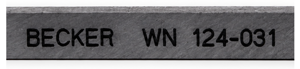 Becker WN 124-031 identification marking on carbon vane