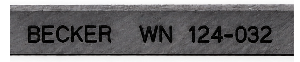 Becker WN 124-032 identification marking on carbon vane