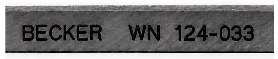 Becker WN 124-033 identification marking on carbon vane