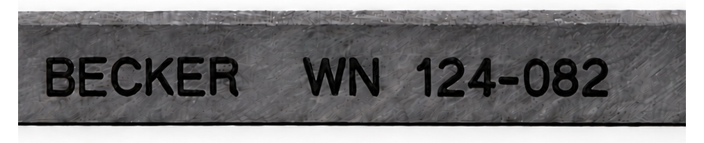 Becker WN 124-082 identification marking on carbon vane