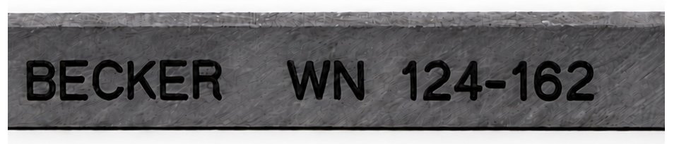 Becker WN 124-161 identification marking on carbon vane