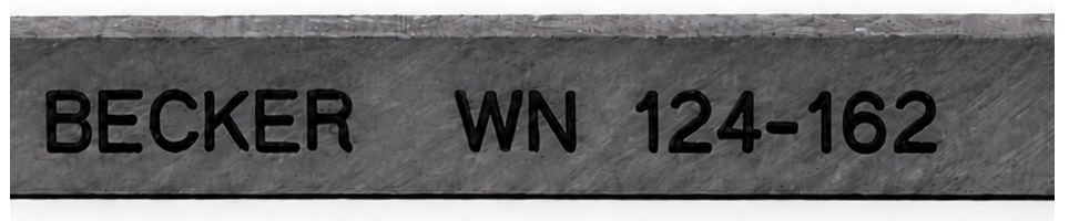 Becker WN 124-162 identification marking on carbon vane