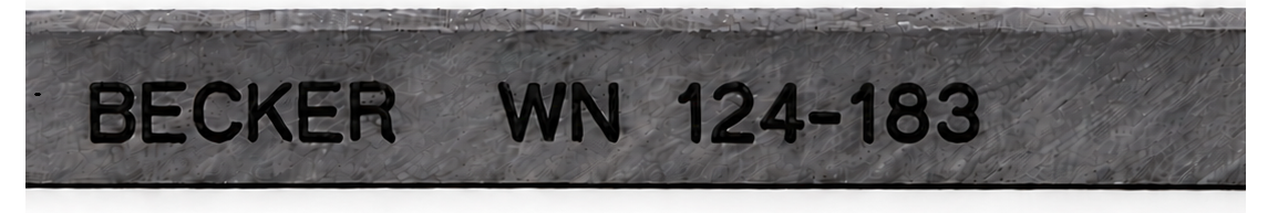Becker WN 124-183 identification marking on carbon vane