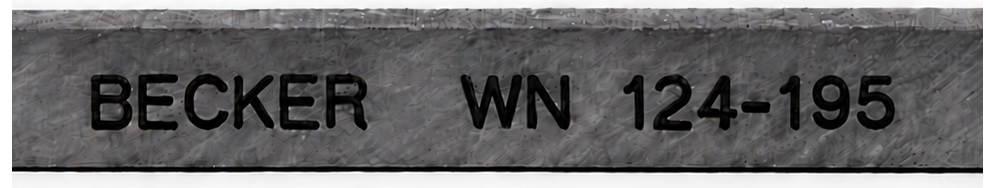 Becker WN 124-195 identification marking on carbon vane