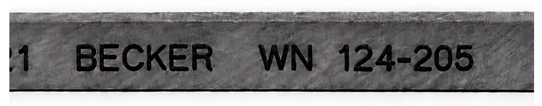 Becker WN 124-205 identification marking on carbon vane