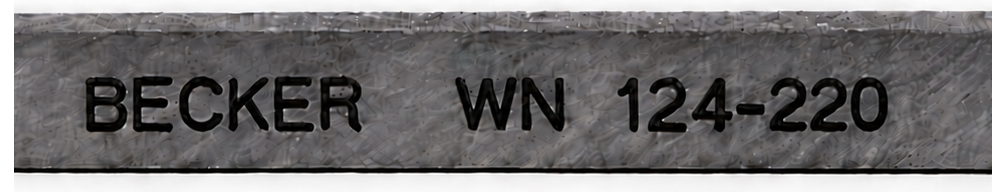 Becker WN 124-220 identification marking on carbon vane
