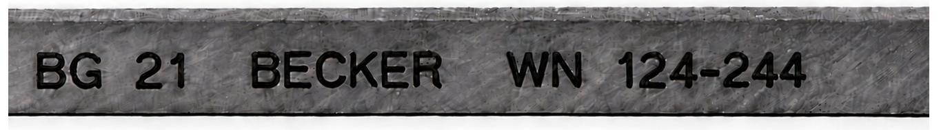 Becker WN 124-244 identification marking on carbon vane