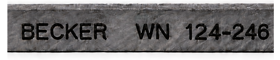 Becker WN 124-246 identification marking on replacement carbon vane
