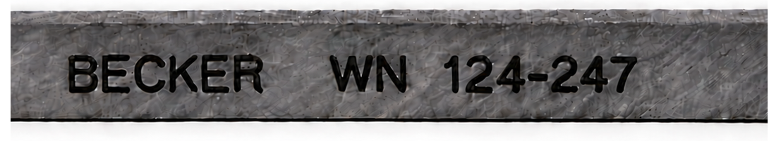 Becker WN 124-247 identification marking on replacement carbon vane
