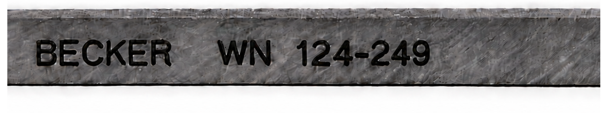 Becker WN 124-249 identification marking on replacement carbon vane