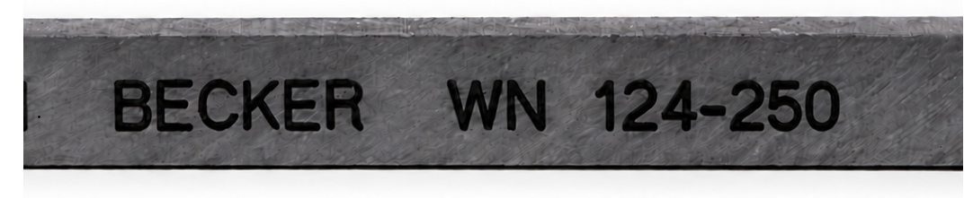 Becker WN 124-250 identification marking on carbon vane