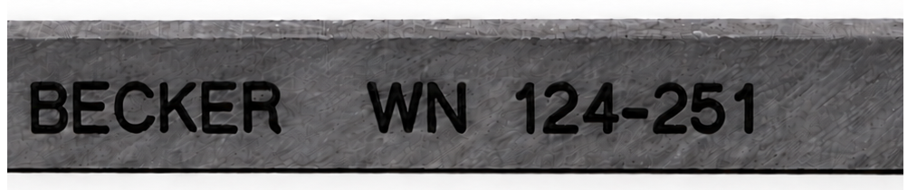Becker WN 124-251 identification marking on replacement carbon vane