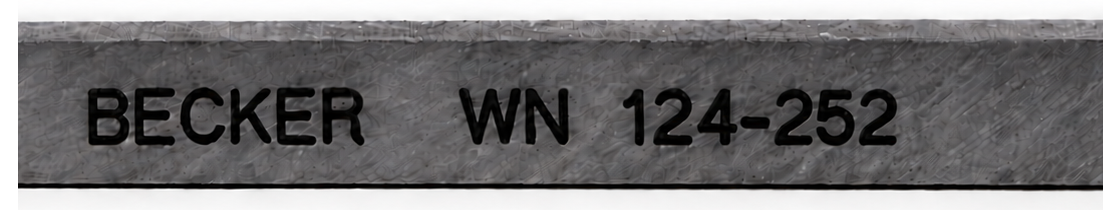 Becker WN 124-252 carbon vane identification marking