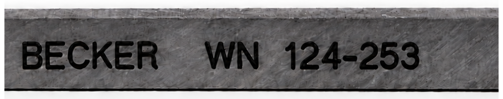 Becker WN 124-253 carbon vane identification marking