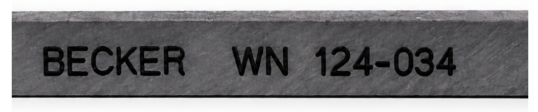 Becker WN 124-034 identification marking on carbon vane